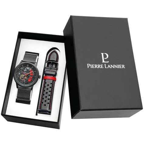 Achat Coffret De Montre Pierre Lannier Paddock Et Bracelet En Acier Pvd