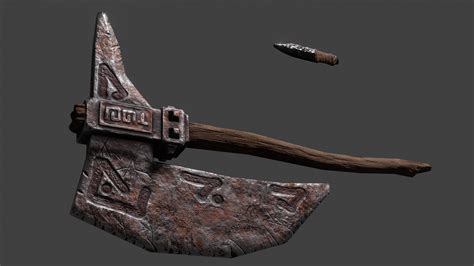 Artstation Low Poly Great Axe 1d12 And Obsidian Dagger 1d6