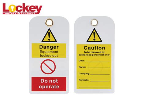 Safety PVC Custom Danger Tags Scaffolding Yellow Tag 75mm 146mm 0 5mm