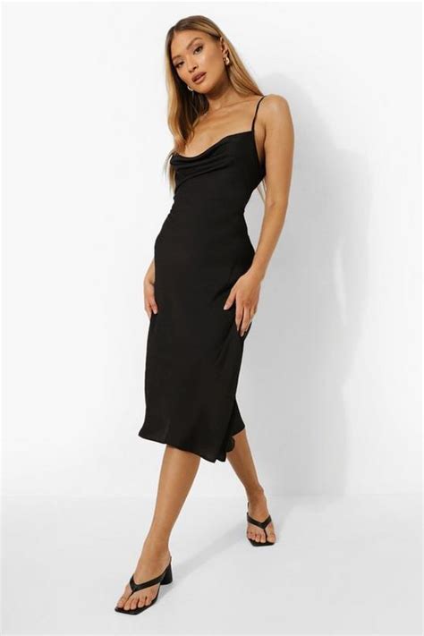 Satin Strappy Side Split Maxi Slip Dress Boohoo Uk