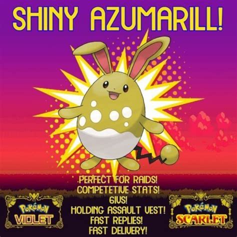 Pokemon Scarlet Pokemon Violet Tera Raid Battle Ready Shiny Azumarill