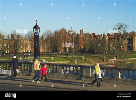 Europe Uk England London Surrey Hampton Court Seen From Across River