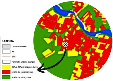 Espaços livres no tecido urbano Fonte adaptado de Aliprandi 2015