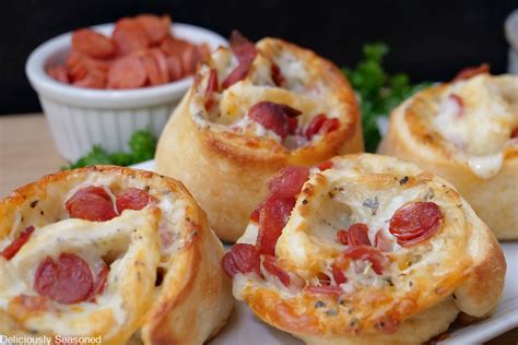 Pepperoni Pizza Pinwheels Deliciously Seasoned