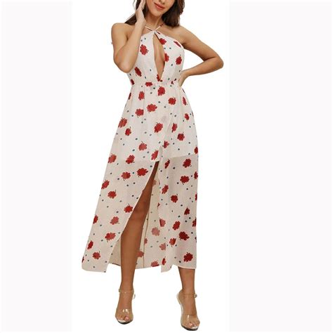 Ropa Para Mujer JAYCOSIN Vestidos Florales Estampados Con Hombros