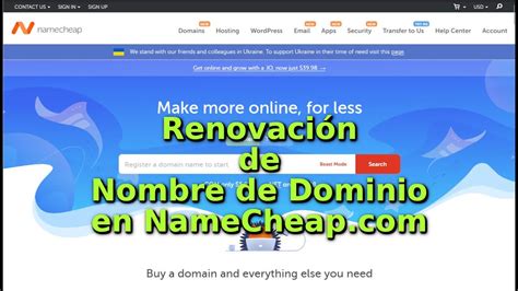 Como Renovar Un Nombre De Dominio En Namecheap Youtube