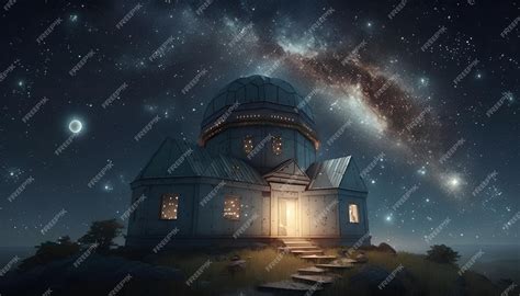 Premium AI Image | A starry night sky with a house in the foreground