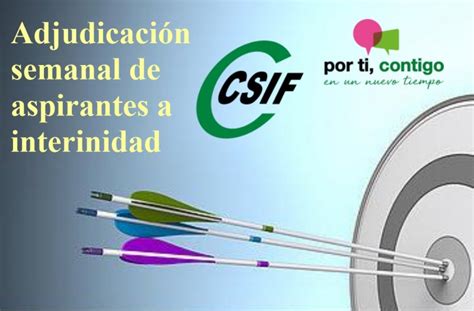 CSIF Adjudicación semanal de aspirantes a interinidad