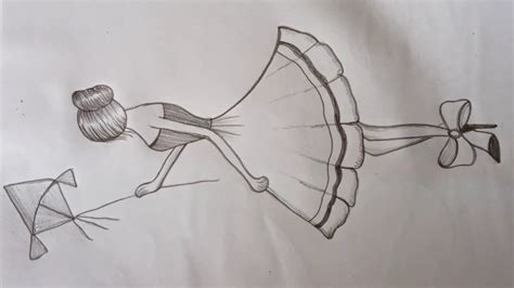 Girl Flying Drawing