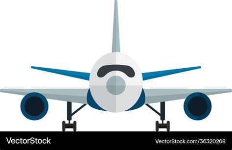 Airplane Front View Isolated On White Royalty Free Vector