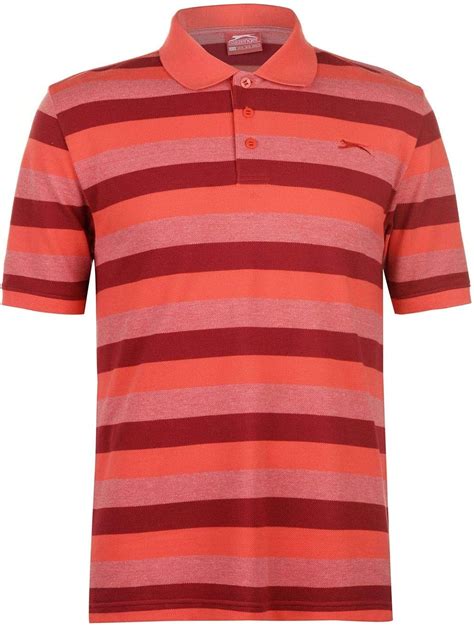 Slazenger Mens Pique Polo Shirt Striped Short Sleeve Uk