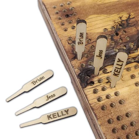 2 Side Engraved Custom Name Cribbage Pegs Custom Words Personalized