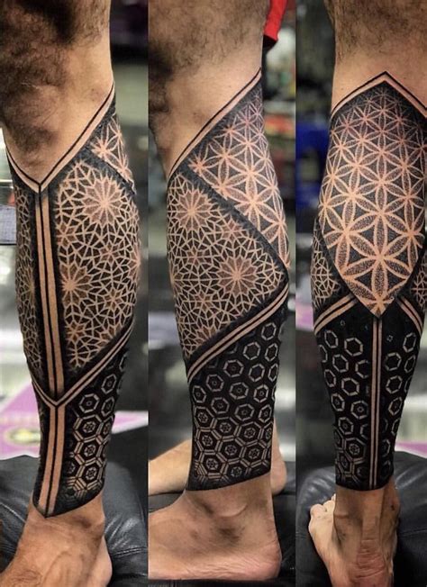 A Man S Leg With An Intricate Design On It