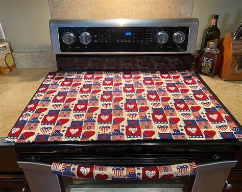 Glass Top Stove Cover And Protector Quilted Material Etsy