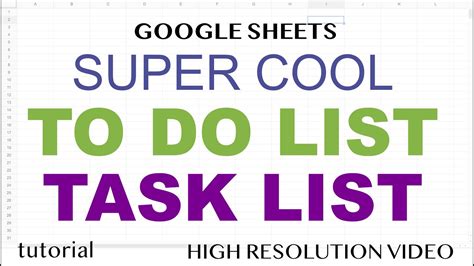 How To Create A To Do List Task List Google Sheets Template