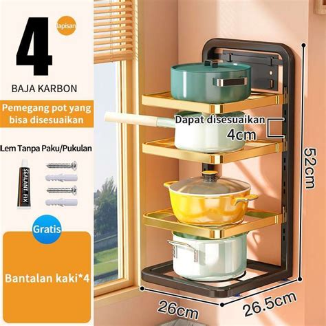 Jual Wastafel Dapur Di Bawah Rak Rak P 4 Susun Gold Hitam Di Seller