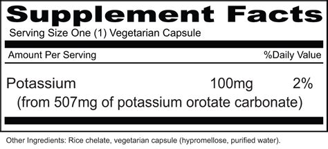 Potassium Orotate 100mg Tablets Priority One Priority One Nutritional Supplements