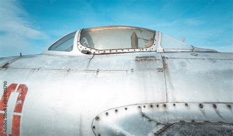 Old plane fuselage. Plane wreck at the aviation museum. Destroyed ...