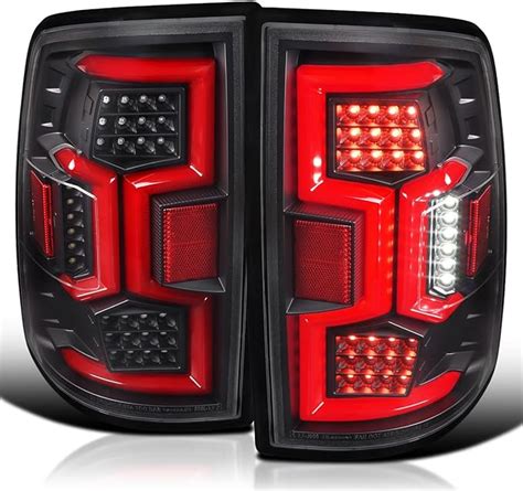 Spec D Tuning Black Housing Clear Lens Tail Lights With Red Fiber Optic Sequential