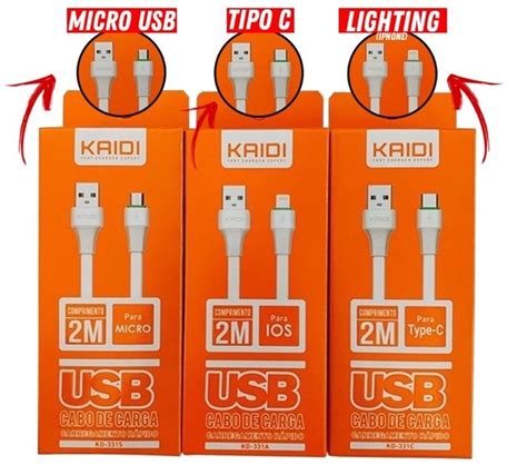 Cabo De Dados A Nylon Usb Kaidi Kd Kaidi