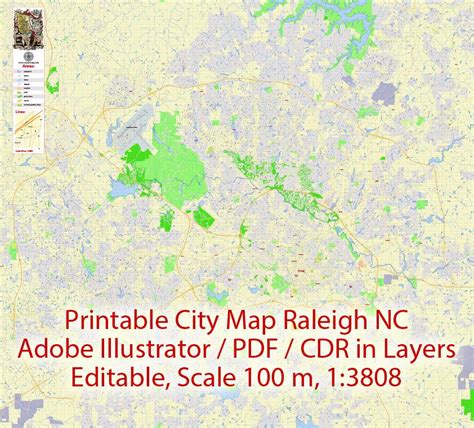 An Image Of A Map With The Words Printable City Map Raleigh Nc Adobe