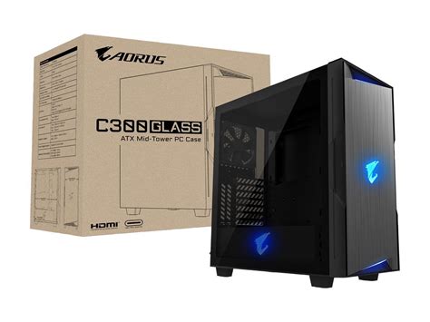 Gigabyte Aorus C Glass Gb Ac G Black Steel Plastic Tempered