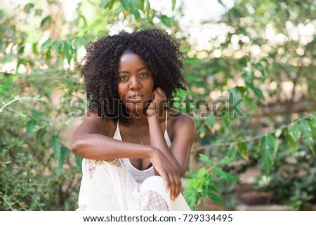 Native African Tswana Girl Bush Southern Stock Photo