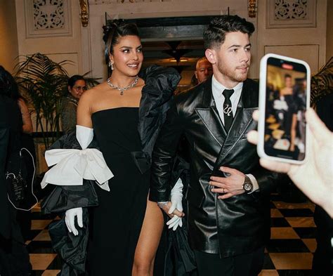 Met Gala 2023 Priyanka Chopra And Nick Jonas Twin In Black At Met Gala