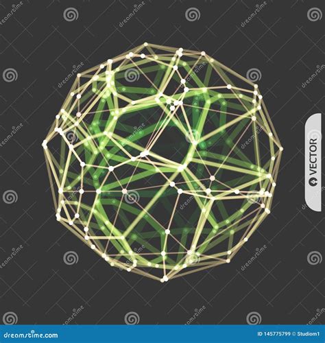 Esfera Objeto Del Wireframe Del Vector D Ejemplo Con Las L Neas Y Los