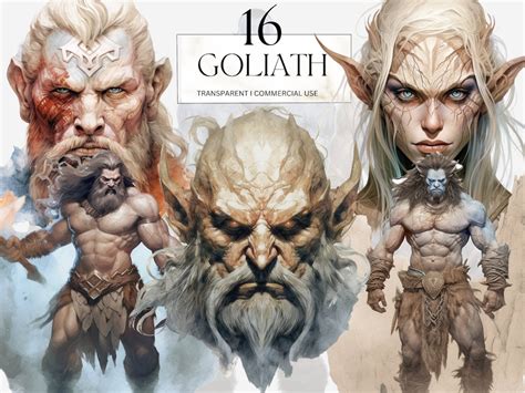 Watercolor Goliath Clipart Printable Dungeons and Dragons Dnd Giant RPG ...