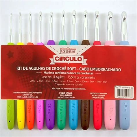 Kit De Agulhas De Croche Soft Cabo Emborrachado Círculo Shopee Brasil