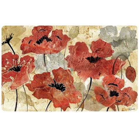 Spice Poppies Print Anti Fatigue Memory Foam Kitchen Floor Mat 18x30