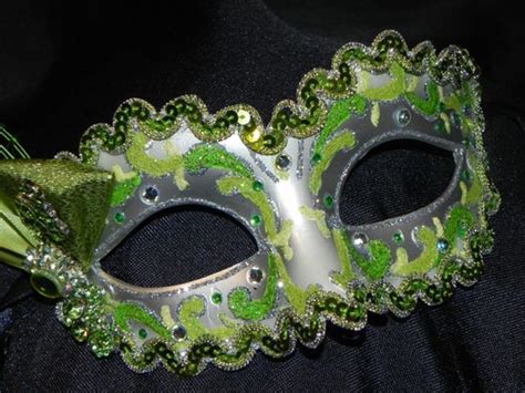 Feather Masquerade Mask In Shades Of Green By Thecraftychemist07