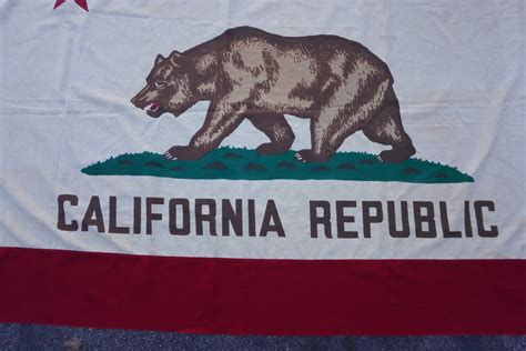 Vintage California Flagsign Canvas Litho 1950s A3035 Early