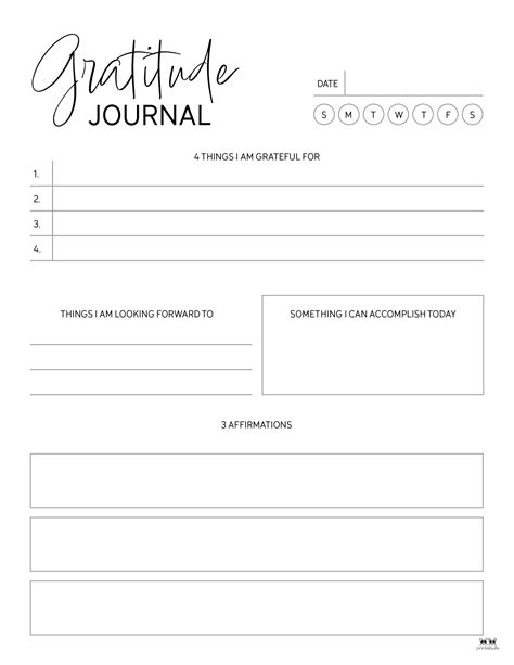 Gratitude Journal Templates Free Printables Printabulls