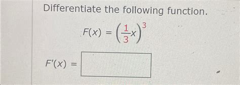 Solved Differentiate The Following