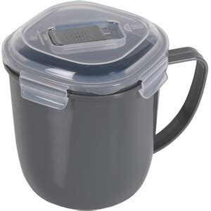 Soup Mug with Lid Grey 700ml