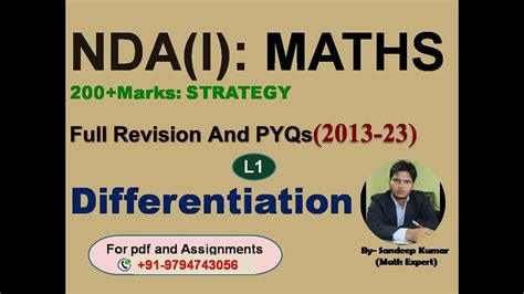 Differentiation NDA MATHS FULL CHAPTER REVISION NDA PYQs 2013