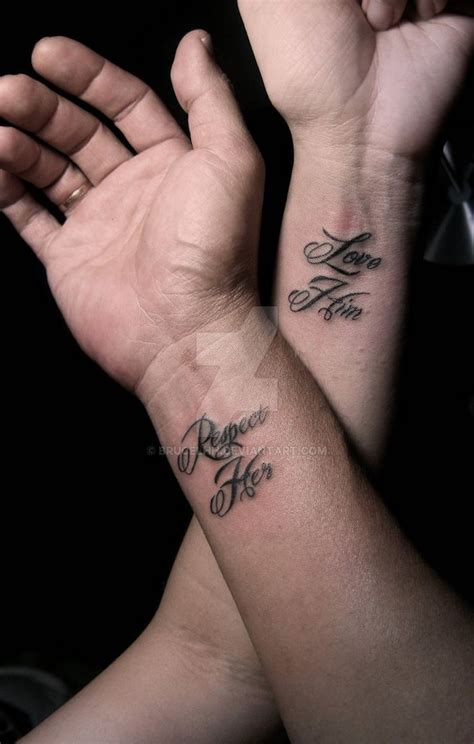 Two People With Matching Tattoos On Their Arms