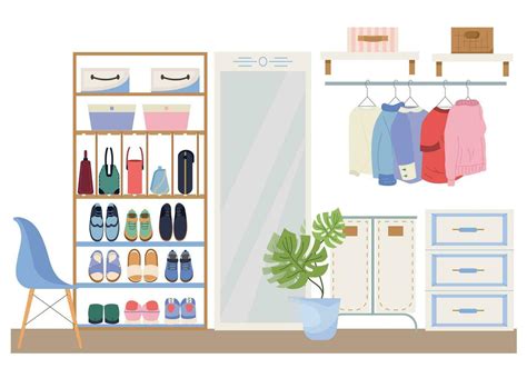 Walk In Closet Vector Illustration 29183446 Vector Art At Vecteezy