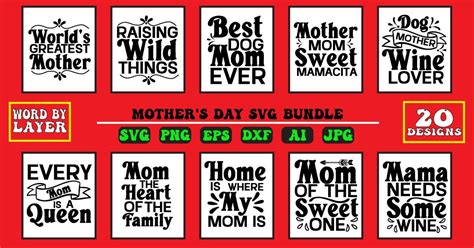 Mothers Day Svg Bundle Vol 4 Bundle · Creative Fabrica