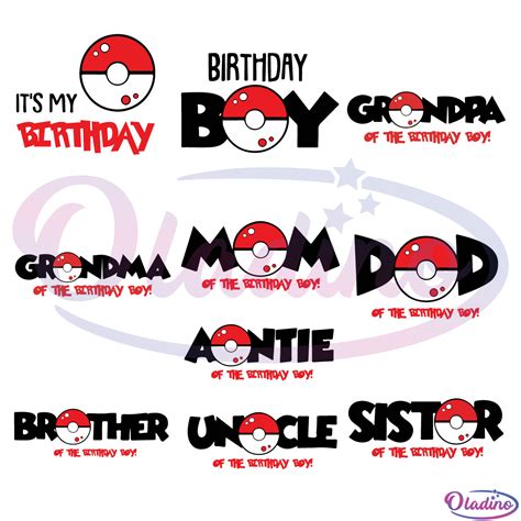 Pokemon Birthday Bundle Svg Digital File Birthday Svg