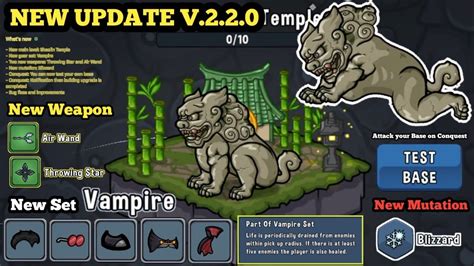 New Update V New Boss Vampire Set Weapon Mutation Test