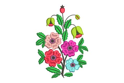 Flower Embroidery Design · Creative Fabrica