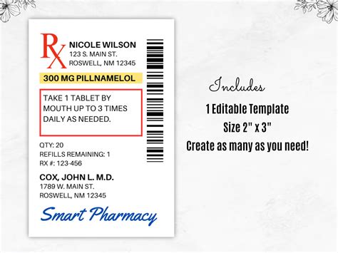 Blank Prescription Bottle Label Template