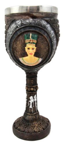 Ebros Egyptian Pharaoh King Tut And Queen Nefertiti Wine Goblet Chalice