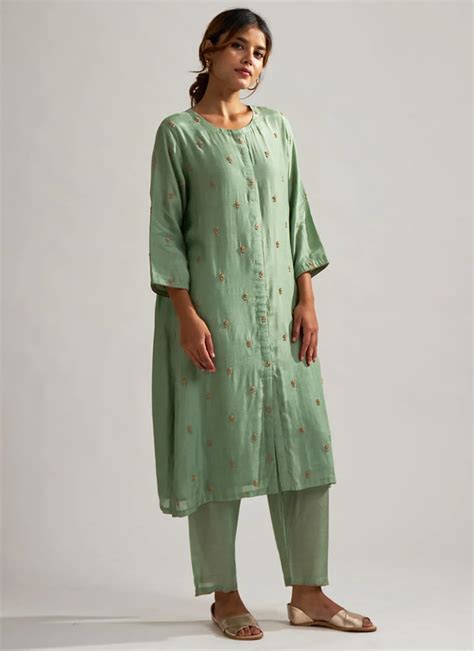 Pure Silk Women Kurta Palazzo Set