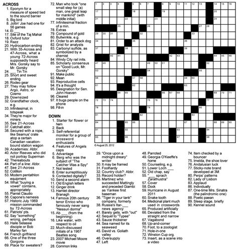 Easy Printable Crossword Puzzles For Adults Other Printable Images