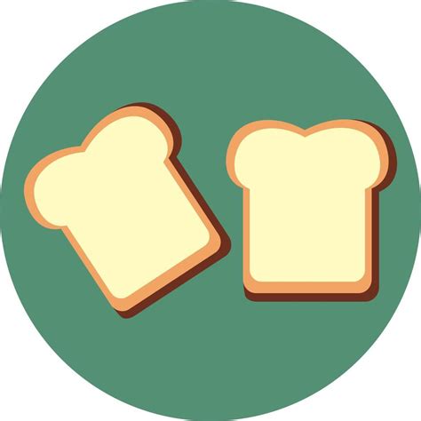 Dos Rebanadas De Pan Tostado Ilustración Vector Sobre Fondo Blanco