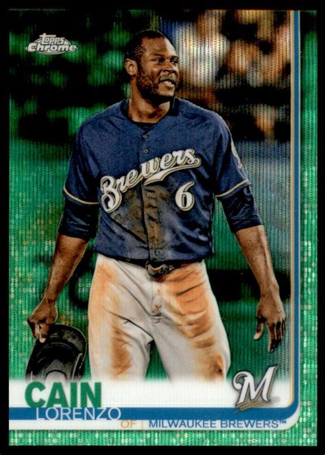 2019 Topps Chrome Green Wave Refractors 29 Lorenzo Cain 99 EBay